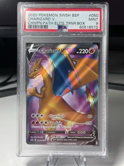 Charizard v Sword & Shield SWSH050 - Holo Promo Card - PSA 9 - Pokemon Card TCG - Image 1