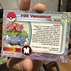 2000 Topps Chrome Pokemon TV Animation Edition Venusaur #03 NM/LP - Image 4