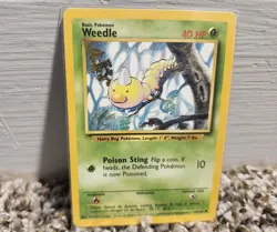 Pokemon Weedle Base Set 69/102 English Common LP - Image 1
