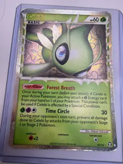 Celebi 92/102 Prime Rare HGSS Triumphant Pokemon Moderately Played - Image 1