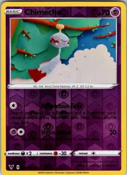 Pokemon SWSH04 Chimecho 072/185 Asako Ito NM Reverse Holo - Image 1