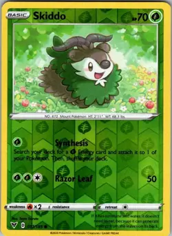 Pokemon SWSH04 Skiddo 017/185 Saya Tsuruta NM Reverse Holo - Image 1