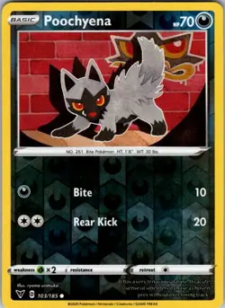 Pokemon SWSH04 Poochyena 103/185 ryoma uratsuka NM Reverse Holo - Image 1