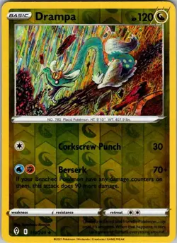 Pokemon SWSH07 Drampa 119/203 Tomokazu Komiya NM Reverse Holo - Image 1