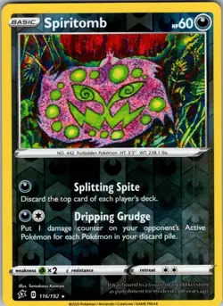Pokemon SWSH02 Spiritomb 116/192 Tomokazu Komiya NM Reverse Holo - Image 1