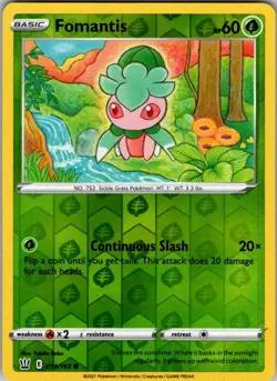 Pokemon SWSH05 Fomantis 014/163 Yukiko Baba NM Reverse Holo - Image 1
