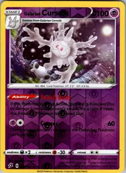 Pokemon SWSH02 Galarian Cursola 079/192 Kagemaru Himeno NM Reverse Holo - Image 1