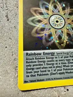 Pokemon Rainbow Energy 17/82 Holo Rare 1st Edition Team Rocket Swirl WOTC 2000 - Image 2