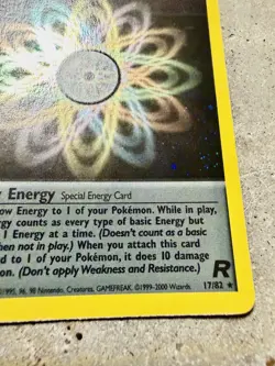 Pokemon Rainbow Energy 17/82 Holo Rare 1st Edition Team Rocket Swirl WOTC 2000 - Image 3