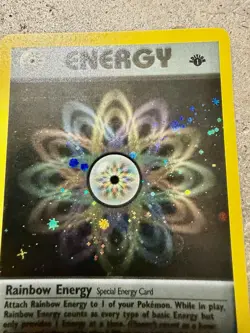 Pokemon Rainbow Energy 17/82 Holo Rare 1st Edition Team Rocket Swirl WOTC 2000 - Image 4