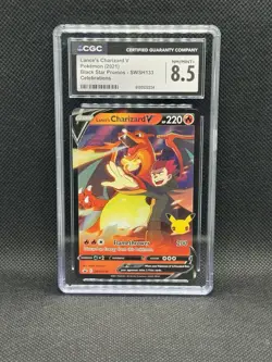 Pokemon TCG Lance's Charizard V Black Star Promo SWSH133 Celebrations CGC 8.5 - Image 1