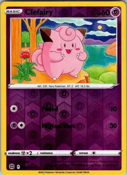 Pokemon SWSH09 Clefairy 053/172 satoma NM Reverse Holo - Image 1