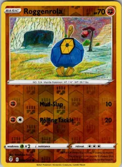 Pokemon SWSH07 Roggenrola 086/203 Tomokazu Komiya NM Reverse Holo - Image 1