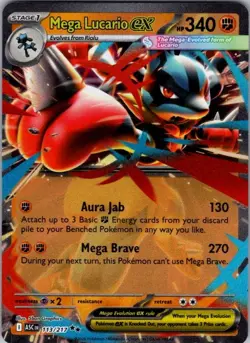 Pokemon ASC Mega Lucario ex 113/217 5ban Graphics NM Holo - Image 1