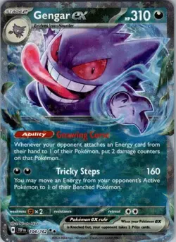 Pokemon TEF Gengar ex - 104/162 Nisota Niso NM Holo - Image 1