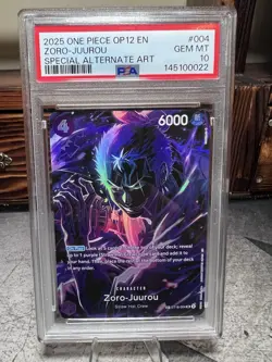 2025 ONE PIECE ST18-004 ZORO JUUROU OP12 LEGACY OF THE MASTER SP PSA 10 GEM MINT - Image 2