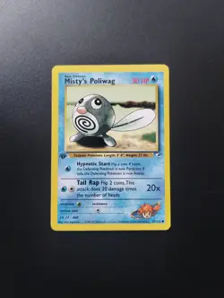Misty's Poliwag 87/132 1st Edition Gym Heroes NM Vintage WOTC Pokemon Card - Image 1