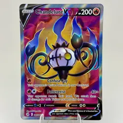 Chandelure V 247/264 Full Art Fusion Strike Ultra Rare Holo Pokemon Card NM - Image 1