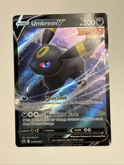 Pokemon Umbreon V SWSH203 Blue Line Factory Error Card Black Star Promo Holo NM - Image 1