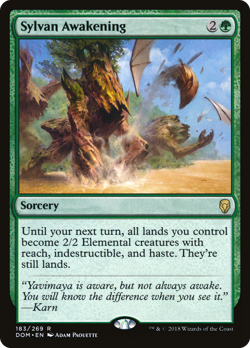 Sylvan Awakening #183 (HP) Dominaria DOM Magic MTG - Image 1