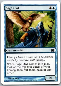 Sage Owl 98 Common 8th Edition Magic: The Gathering Lightly Played - Image 1