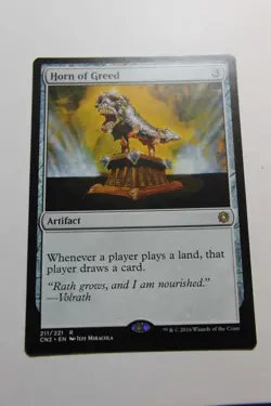 MTG Horn of Greed x1- -Conspiracy: Take the Crown-Lightly Played - Image 1