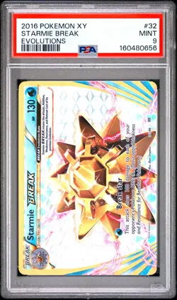 2016 POKEMON XY EVOLUTIONS #32 STARMIE BREAK PSA 9 - Image 1