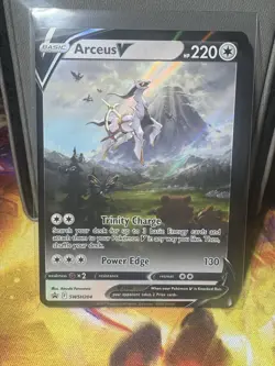 Pokemon Arceus V Trading Card SWSH204 Power Edge Trinity Charge - Image 1