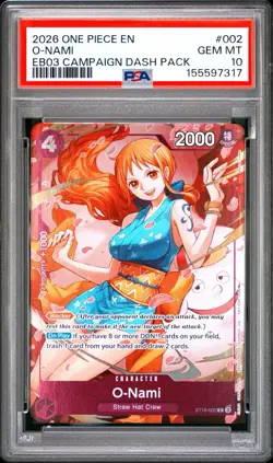 2026 One Piece EB03 Campaign Dash Pack #002 0-Nami PSA 10 - Image 1