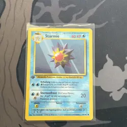 Pokemon TCG Starmie Base Set 64/102 Regular 1st Edition Common German MP/HP - Image 1