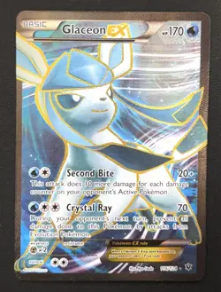 Pokemon TCG Glaceon EX 116/124 Fates Collide Ultra Rare Holo Full Art HP170 2016 - Image 1