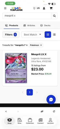Mesprit LV x Holo Ultra Rare Pokemon TCG Card Legends Awakened 143/146 DP - Image 3