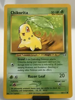 Pokemon Card - Chikorita 54/111 Neo Genesis Common - Image 1