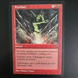 MTG Fireblast Visions VIS Common Red Instant Deals 4 Dmg Creature or Player - Image 1