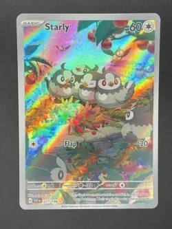 Starly 221/198 SV01: Scarlet & Violet Base Set Holo Full Art pokemon card 2023 - Image 1