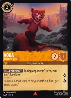 Koda Talkative Cub Disney Lorcana Shimmering Skies EN5 Regular 1/204 - Image 1