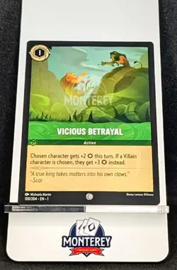 VICIOUS BETRAYAL NM-MINT Disney Lorcana TCG non holo 100/204 EN1 - Image 1