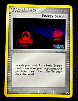 Energy Search 94/115 LP Reverse Holo Stamped Pokemon Card Unseen Forces - Image 1