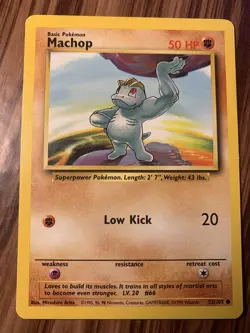 Machop 52/102 Base Set Basic Common 1999 Pokemon Card TCG - Image 1