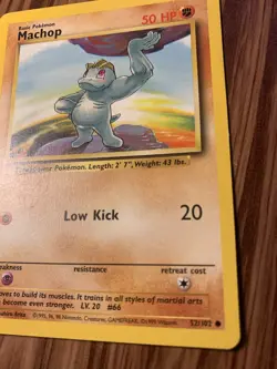 Machop 52/102 Base Set Basic Common 1999 Pokemon Card TCG - Image 3