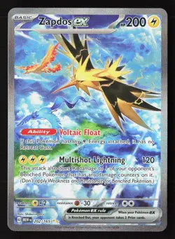 Zapdos ex Special Illustration Rare SV: Scarlet & Violet 151 202/165 NM - Image 1