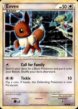 EEVEE 48/90 Common HGSS Undaunted Pokemon Lightly Played - Image 1