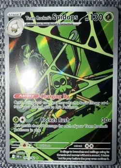 Pokemon TCG Team Rocket’s Spidops Illustration Rare NM 187/182 Destined Rivals - Image 1
