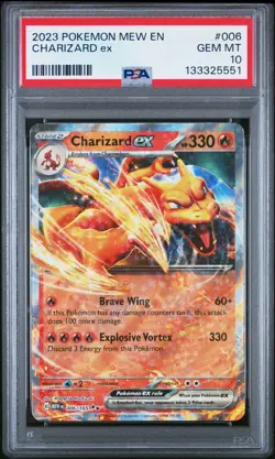 2023 POKEMON MEW EN-151 #006 CHARIZARD EX PSA 10 - Image 1