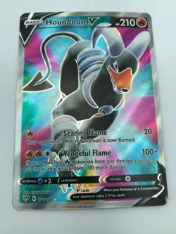 Houndoom V FULL ART ULTRA RARE 178/189 Pokemon SWSH Darkness Ablaze Holo NM 2020 - Image 2