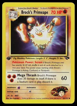 Pokemon Card - Brock's Primeape Gym Challenge 35/132 Uncommon 1st Edition - Image 1