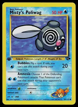 Pokemon Card - Misty's Poliwag Gym Challenge 89/132 1st Edition Common - Image 1