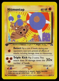 Pokemon Card - Hitmontop Neo Discovery 22/75 1st Edition Rare - Image 1