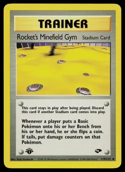 Pokemon Card - Rocket's Minefield Gym Gym Challenge 119/132 1st Edition Uncommon - Image 1