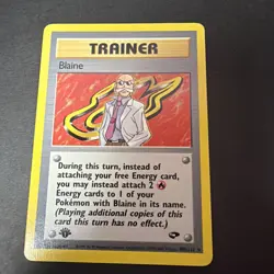 Blaine 17/132 Unlimited Rare Gym Challenge Pokemon Cards 1st Ed - Image 1